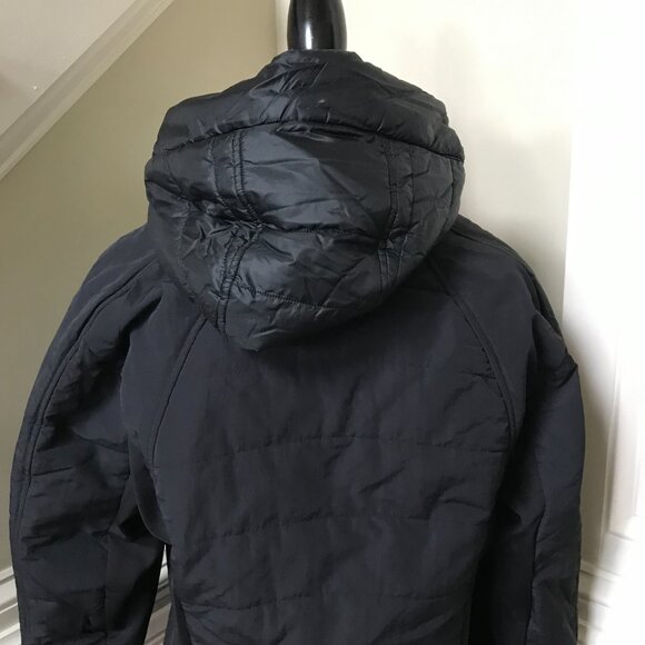 Lululemon Another Mile Full Zip Jacket Womens 14 Black Hooded Water Repellent - Picture 11 of 12